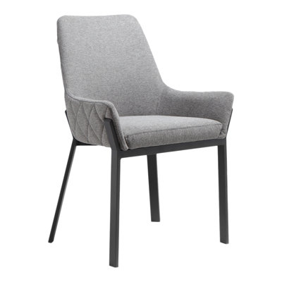 Set of Two Gray Upholstery Dining Arm Chairs