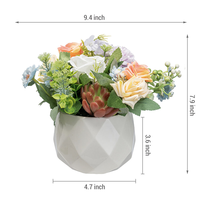 Faux plante artificielle en pot en céramique