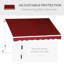 Retractable Patio Awning Shelter UV Protection, 2.5mx2m