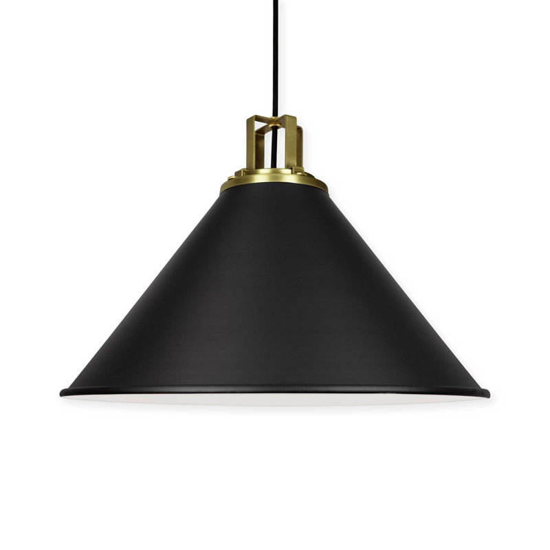 Arlesa 1 - Light Brass/Black Cone Pendant