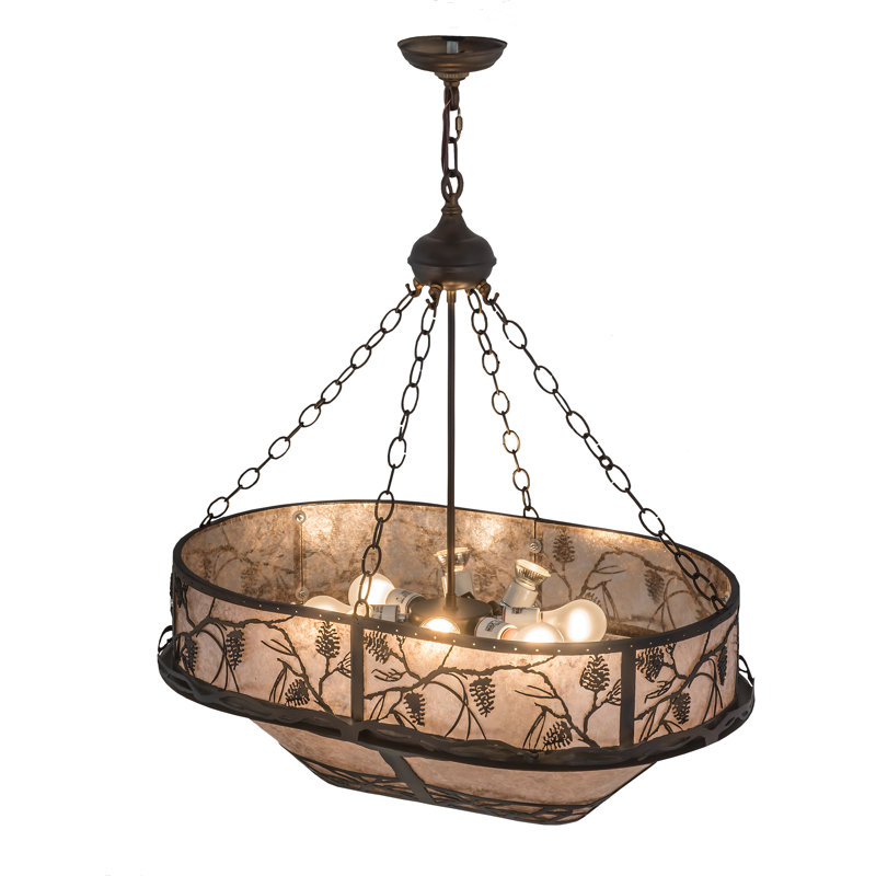 Rustic Lodge 8 - Light Dark Burnished/Antique Copper Kitchen Island Pendant