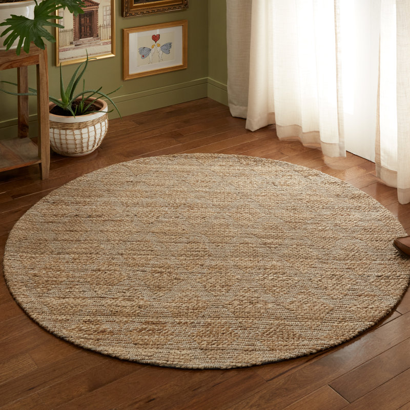 Town & Country Terra Sol Interwoven Diamond Hand-Knotted Area Rug, Round 5'