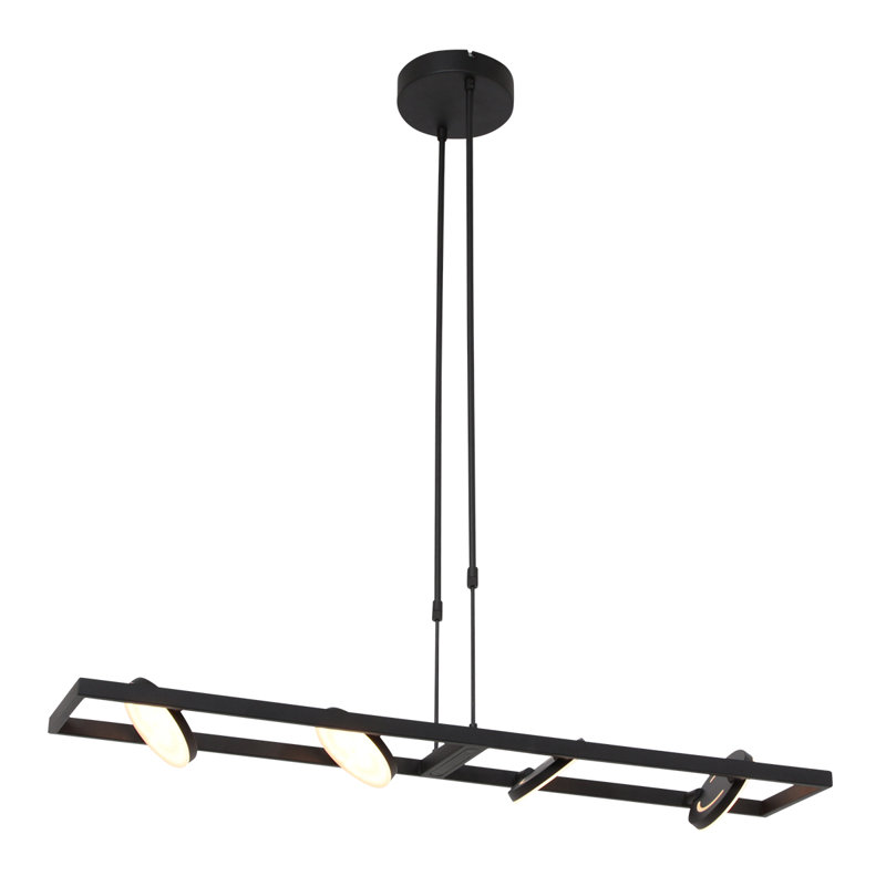 Aunterrio 4 - Light LED Crystal Pendant, Black