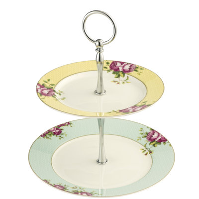 Archive Rose Bone China Tiered Stand