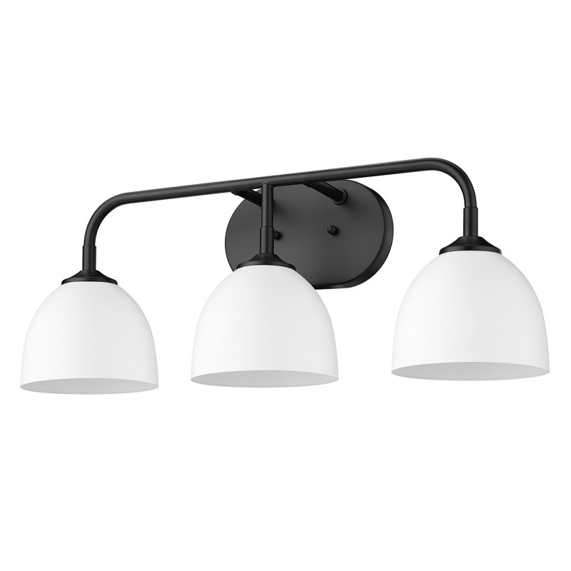Ringwood 3-Light Dimmable Bathroom Light, Blanc mat, Noir mat