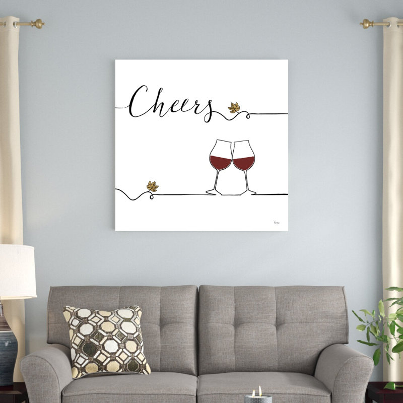 «Souligné Wine V» par Véronique Charron - impression sur toile tendue, H 36 po x l 36 po