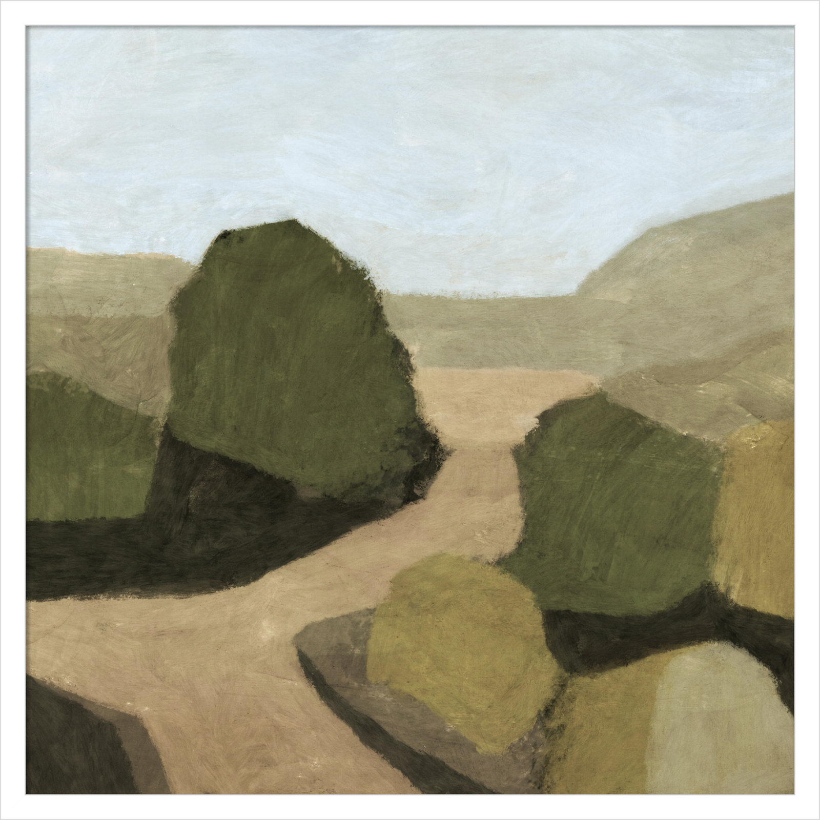 Paysage 1 Print by Dan Hobday, White, 25" H x 25" W