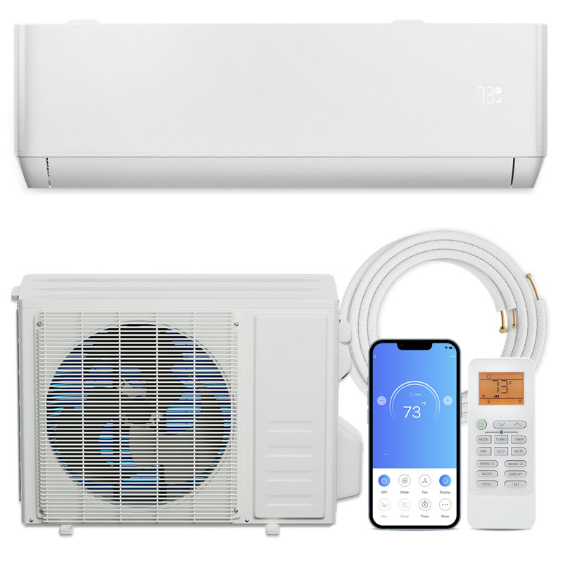 Apportez un mini climatiseur à deux blocs sans conduit de 23 000 BTU avec chauffage et télécommande inclus