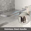 Verre trempé 50-54 "x 72" avec film antidéflagrant, porte de douche coulissante double en aluminium, 1/4 "(6 mm), poignée en acier inoxydable, nickel brossé