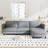 4 - Seat L Shaped Couch With High Density Foam, Pocket Springs, Movable , Comfortable Seating, Armrest Pockets For Living Room Arrangement 107.8'' Grey Fabric Breathable Skin Fabric, Side Arm Office