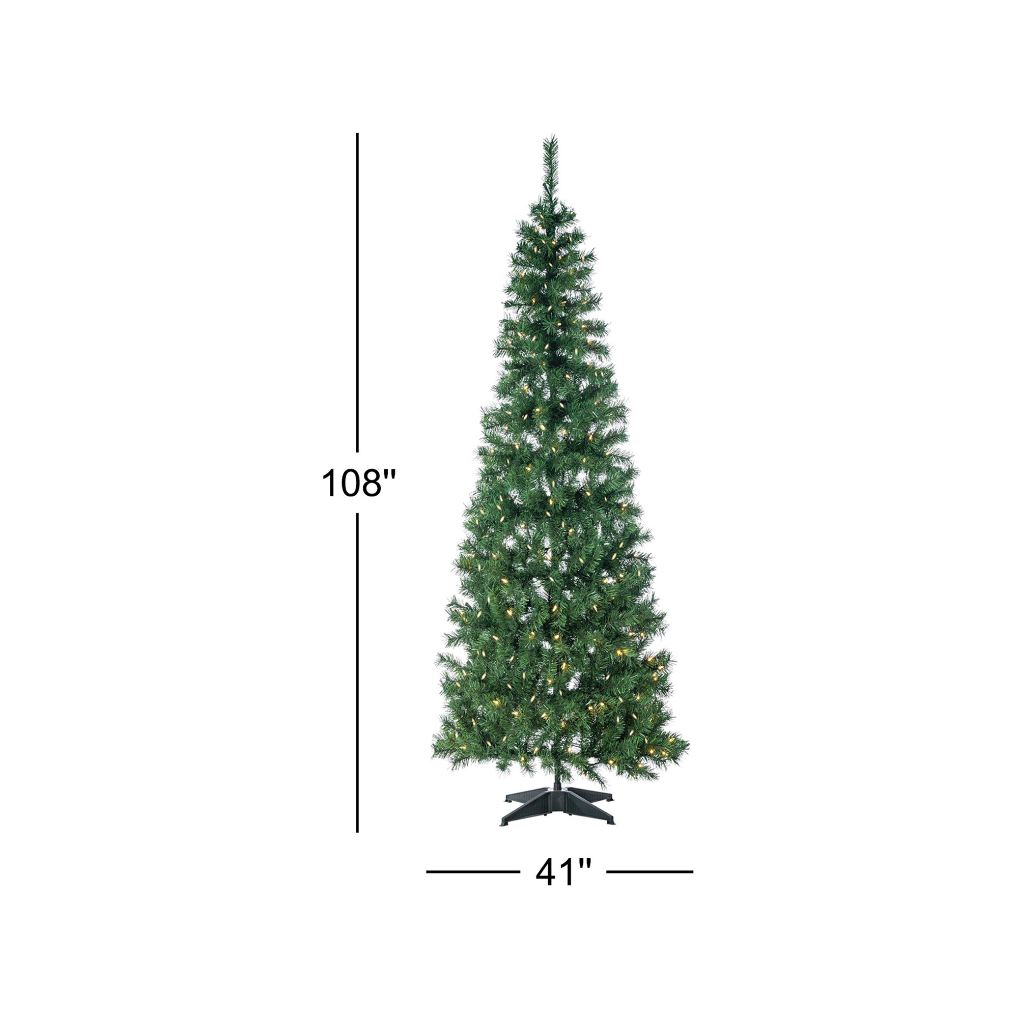 Lighted Artificial Fir Christmas Tree, 9' H