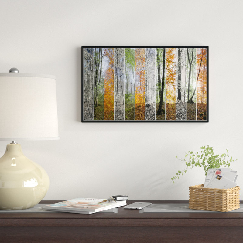 « wood panorama changing seasons », reproduction de photo sur toile encadrée, H 12 po x l 20 po x P 1 po