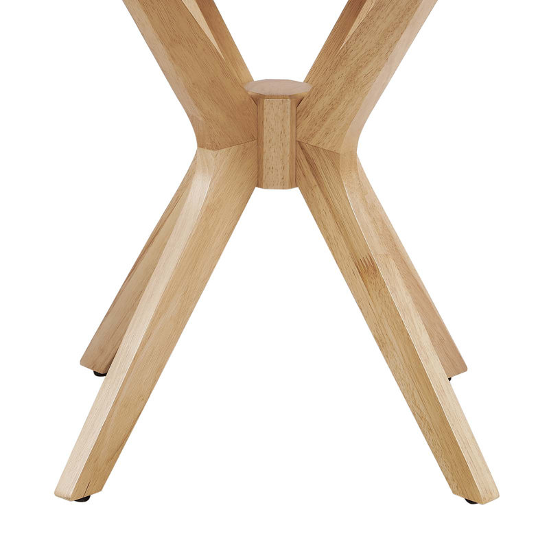 Oak Round Mid-Century Modern Wood Side Table