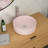 15.75"X15.75" Pink Ceramic Vessel Bathroom Sink-124471342