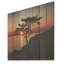 Coastal Tree Panorama I - coucher de soleil côtier, art mural sur bois de pin naturel-1411920711
