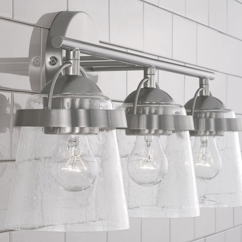 3 - Light Dimmable Vanity Light, Brushed Nickel