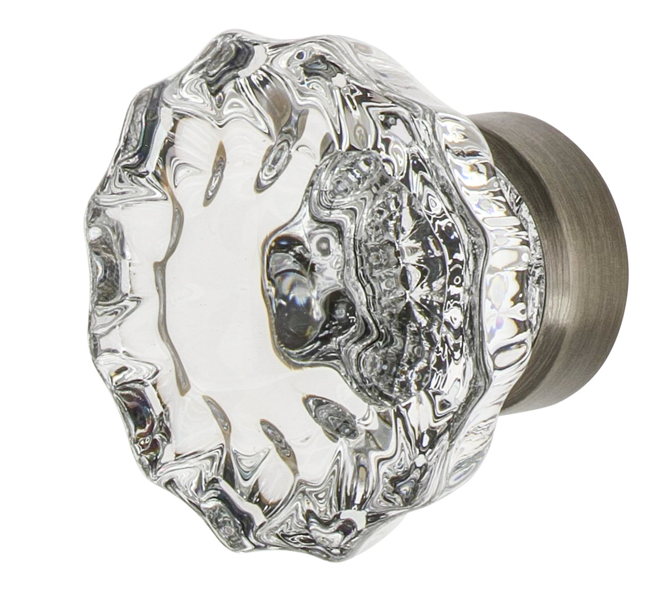 Crystal Geometric Cabinet Knob, Antique Pewter