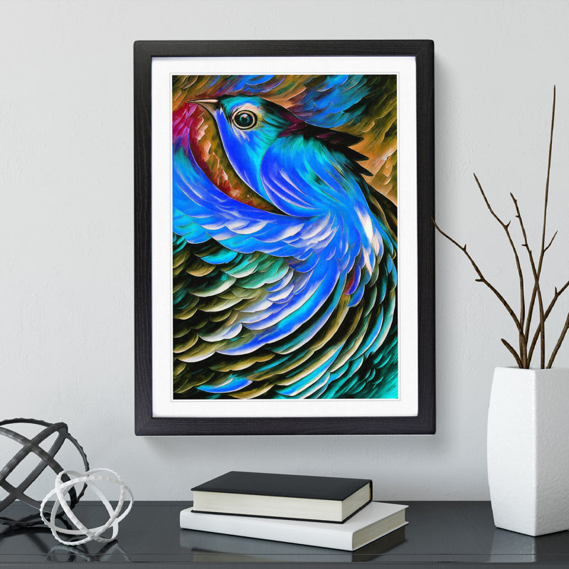 Portrait Of A Bird No.1 - Single Picture Frame Painting, 64cm H x 46cm W x 2cm D, Black Framed