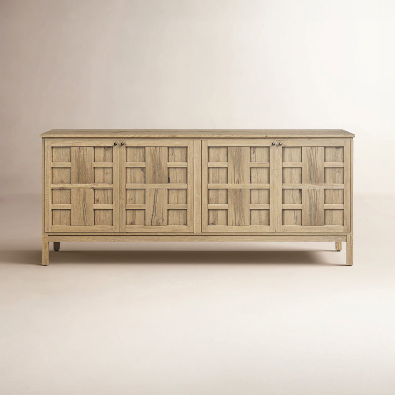 Alessio Sideboard-Smoked Black, Aged Natural Oak