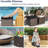 2 Pieces Patio Ottomans, Patiojoy Hand-woven Side Table With Removable Cushion & Hidden Storage Space, Multifunctional Storage Box, Seat For Patio, Backyard, Poolside