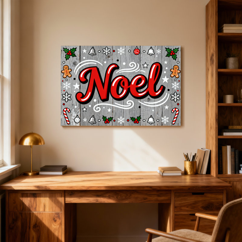 Imprimé de Noël, H 12 po x l 18 po