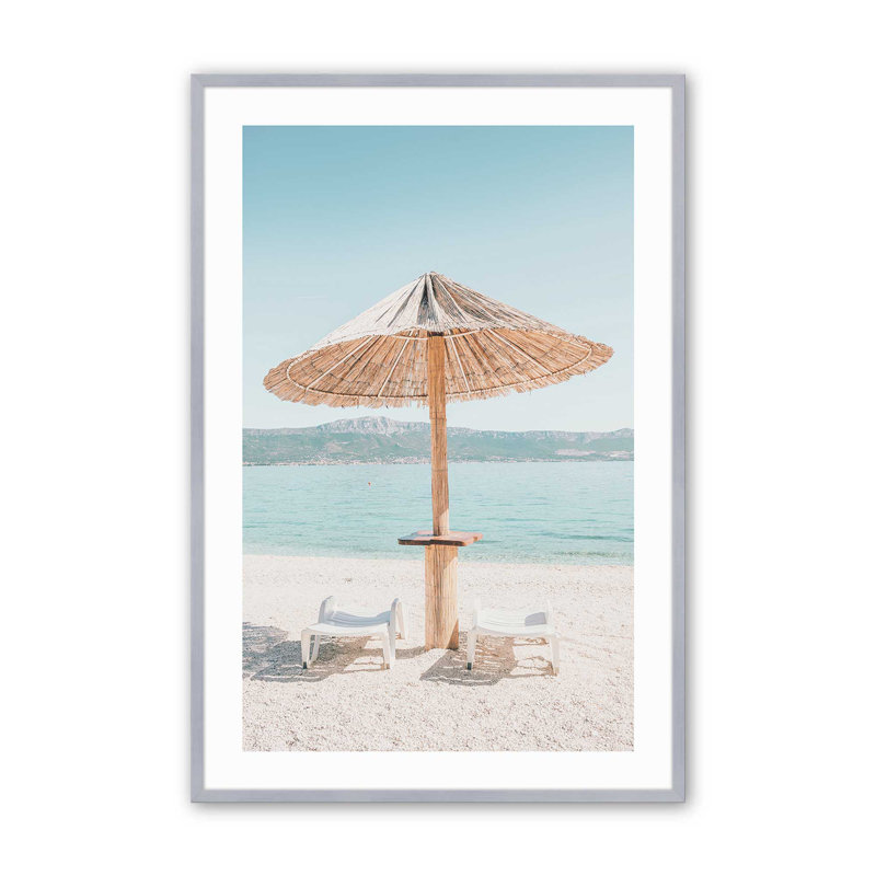 «Beach Day Escape Print», Cadre en chrome poli, H 37,25 po x l 25,25 po x P 1,25 po