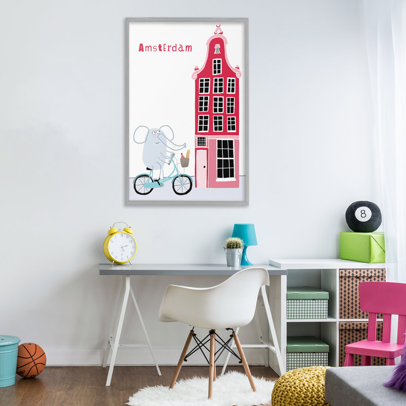«Elephant & Amsterdam», giclée encadrée par Carla Daly, Estampe numérique Farmhouse, H 30 po x l 20 po