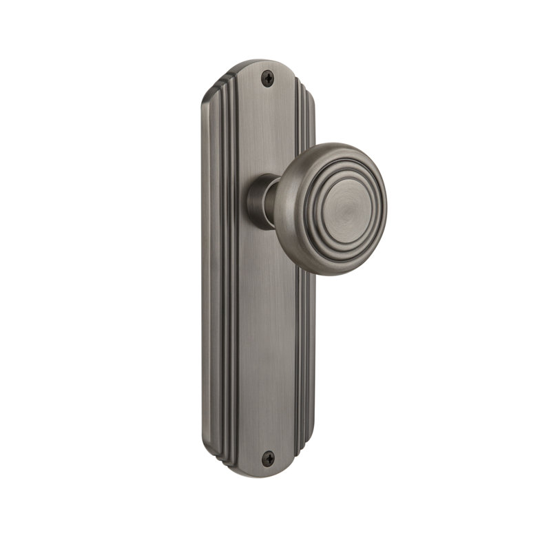 Deco Plate with Deco Door Knob, Antique Pewter