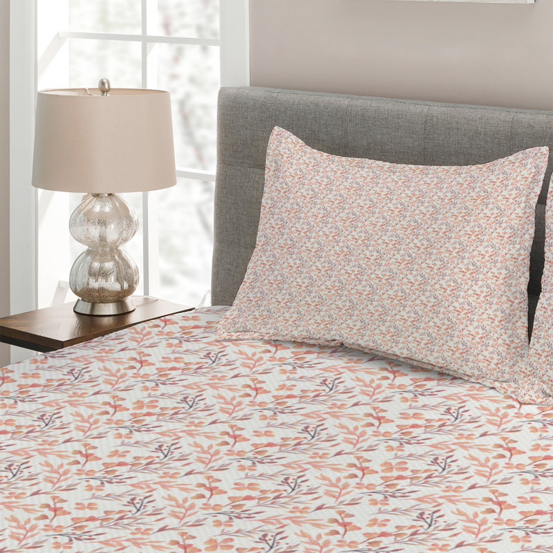 Farmhouse / Country Floral Coverlet, Pink, King Bedspread + 2 Shams