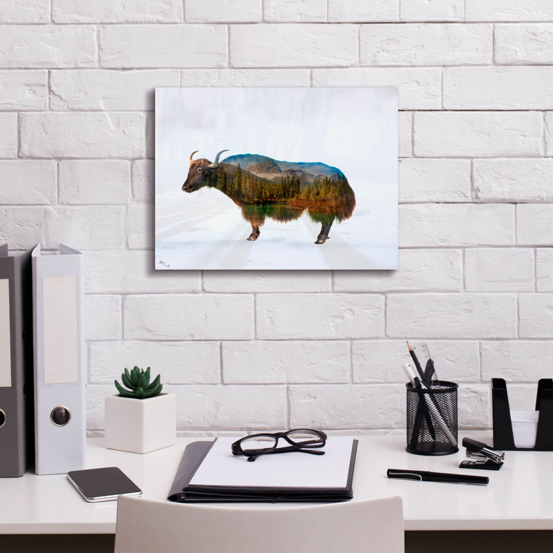 «Yak» par Mark Ashkenazi, art mural sur toile, H 12 po x l 16 po x P 0,75 po