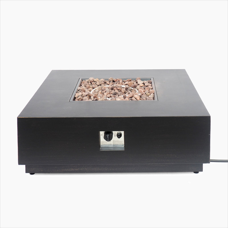 WELLINGTON 40” SQUARE FIRE PIT-50, Brown/Gold