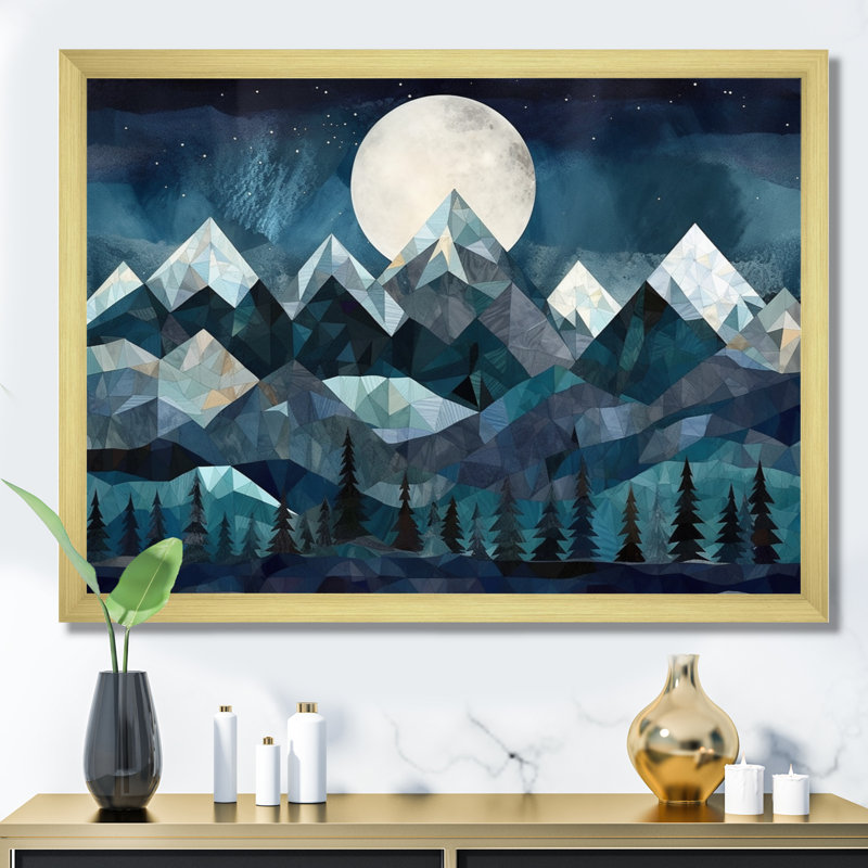 Minimalisme Winter Mountains IV - impression, Black Picture Framed, 12" H x 20" W