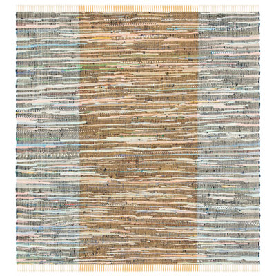 Rag Rug Flat Weave Cotton Striped Rug