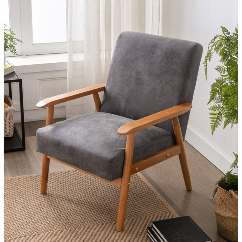 Fauteuil de l 25,375 po Beachwood, Microfibre grise