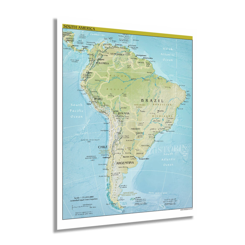Carte de l'Amérique du Sud 2021, H 24 po x l 18 po