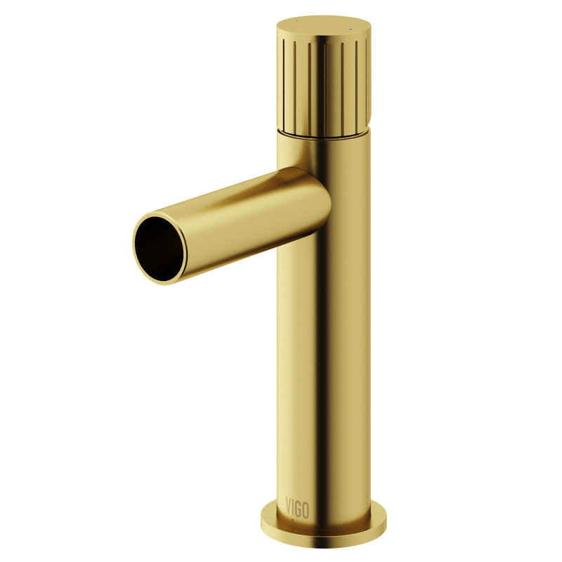 Ashford 8" H Single Handle Single Hole Bathroom Faucet, Matte Brushed Gold