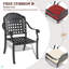 Ensemble de meubles de patio en aluminium coulé avec cadre noir et coussins de siège de couleurs aléatoires