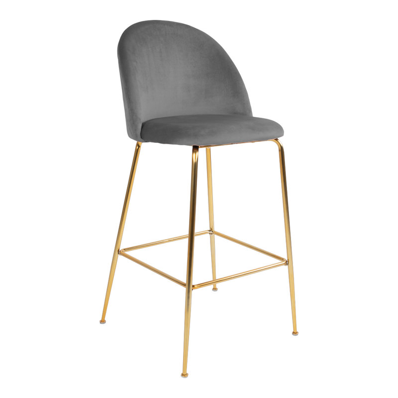 Pontefract Upholstered Counter Stool with Metal Frame, Brass look