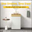 Meuble-lavabo blanc en velours rayé 20 po Gada avec vasque intégrée en métal brossé doré pour salle de bain moderne-1765692280