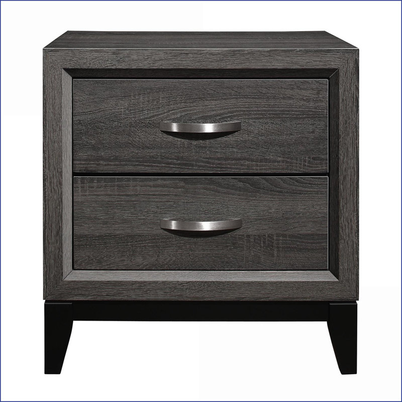 Table de chevet moderne avec 2 tiroirs en queue d'aronde - Mobilier de rangement pour chambre à coucher