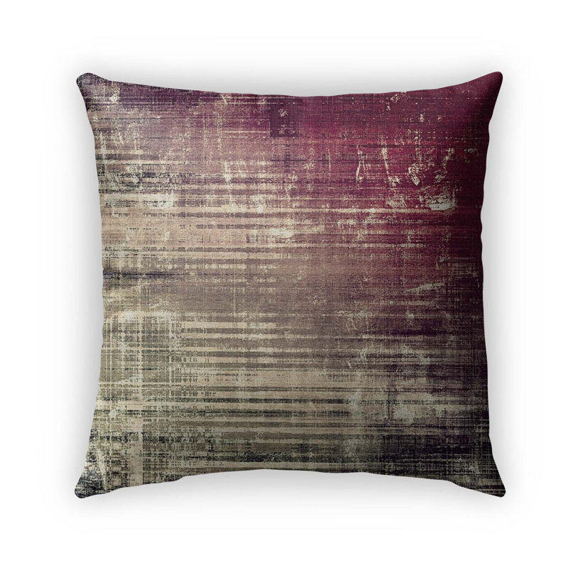 Cotton Blend Outdoor Reversible Throw Pillow, 24" x 24", Red