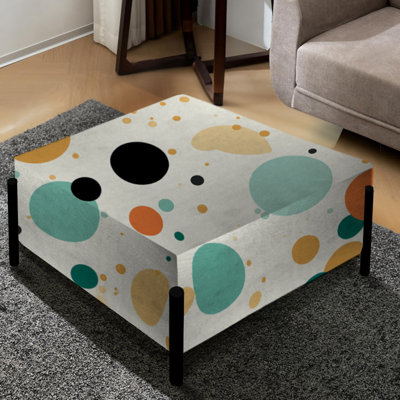 Motif urbain chic à pois III - Grand repose-pieds carré à pois