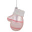 Ornement de fête de Noël 4 po rose et blanc pour bébé