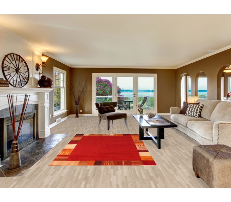 Bordered Gabbeh Indian Area Rug