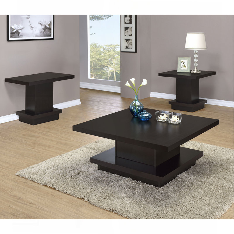 Ensemble de tables basses 3 pièces Cappuccino