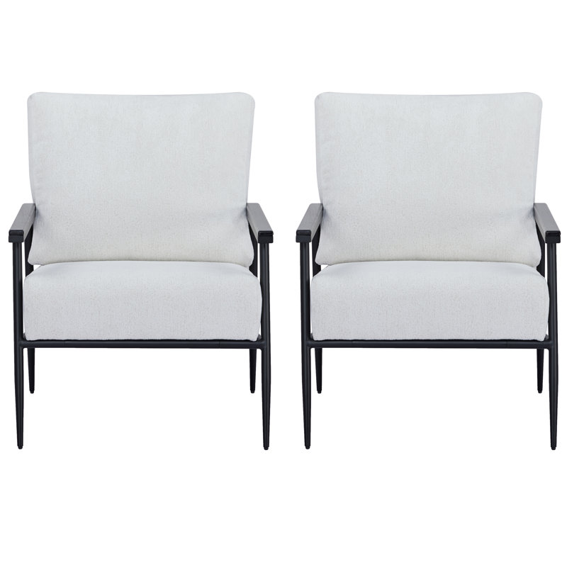 Fauteuil Kaim, 100 % polyester ivoire