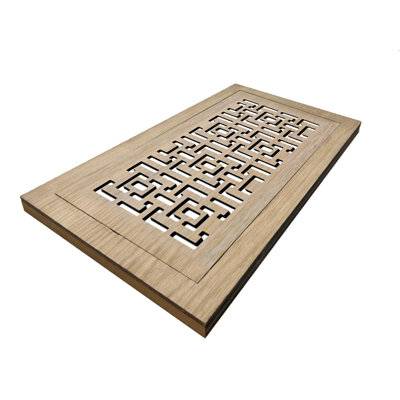 Hardwood Floor Register. Duct Opening 6x12 (Overall 9x15) - Oriental Design