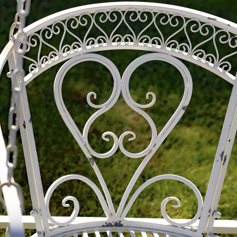 Balancelle de véranda avec support Adeesa, Blanc antique
