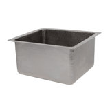16" Gourmet Rectangular Hammered Copper Bar/Prep Sink in Nickel