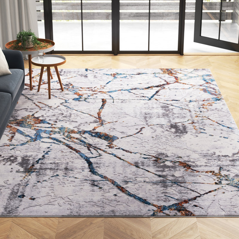 Tapis gris / bleu Alohi 293, Rectangle 9 pi x 12 pi